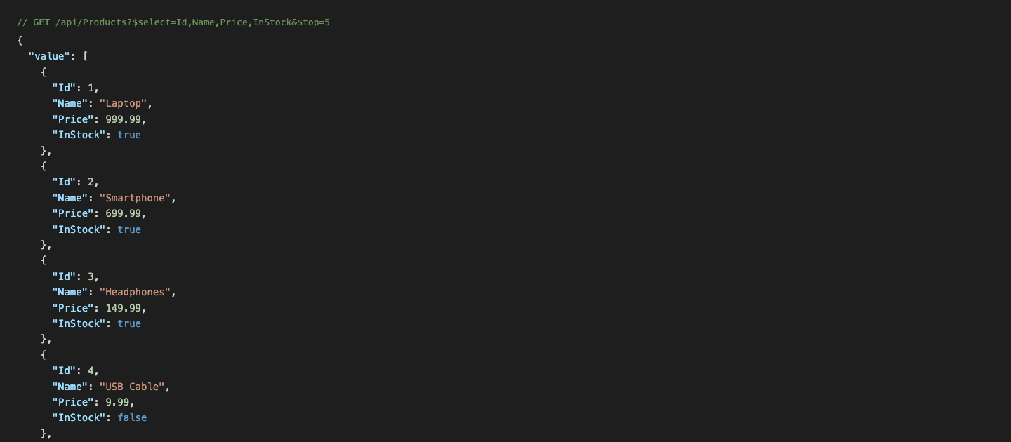 RestMSSQL JSON Response